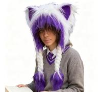 zwxqe Ear Beanie Hat - Soft Cat Ear Winter Hat with Braids, Adorable and Cute for Cosplay, Outdoor Fun, Indoor Parties, Holiday Celebrations, Stage, Winter, Kids, Teens, Women, Girls, Boys