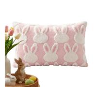 zwxqe Easter Throw Pillow Covers, Aesthetic Bunny Design Plush Pillowcase, Lightweight Soft Decorative Sofa Pillow Covers for Home Apartment Hotel Bedroom Couch Spring Summer Holiday