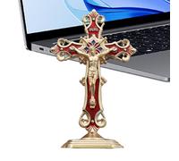 zwxqe Figurines de Jésus Crucifix Religieux de Voiture - Ornement de Jésus Christ fabriqué à la Main avec Base - Idéal pour la prière à la Maison, Pâques, Noël et la décoration d'