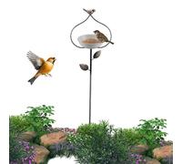 zwxqe Garden Bird Bath - Metal Rustic Avian Station, Water Feeder for Lawn, Bird Bath Accessory, Farmhouse Decorative Piece with Sturdy Design, Avian Hydration Station for Bathing and Birdwatching