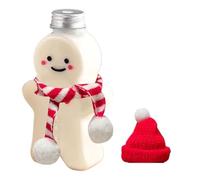 zwxqe Gingerbread Man Bottle, 500ml Clear Holiday Beverage Container, Cute Gingerbread Man Shaped Sealed Jar for Milk, Juice, Water, Wine, Tea, Christmas Parties, Kitchen and Holiday Festivities