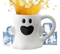 zwxqe Halloween Coffee Mugs, 400ml Ghost Face Cute Cup, Gothic Spooky Ceramic Bottle for Tea Kitchen Party Decor, Fall-Themed Drinkware Adults Kids Café Table Holiday Beverage Display