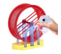 zwxqe Hamster Electronic Exercise Wheel, Animal Toy, Interactive Plush Bunny Model, Simulation Sturdy with Stand, Lightweight Exercise Game for Dog Cat Girl Boy Playtime Fun, 7.87 inches