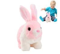 zwxqe Jouet de Lapin réaliste - Figurine de Lapin Sauteur électrique, Jouet en Peluche interactif pour Filles, garçons et, sautillant Amusant pour Les, Cadeau de Pâques Parfait, Animal