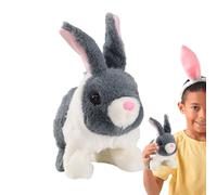 zwxqe Jouet Sauteur électrique - Figurine de Lapin Qui Marche réaliste, Jouet en Peluche interactif pour garçons et Filles, Lapin Mignon pour, Jeu d'action sautillant, Cadeau de Pâques, Animaux amus