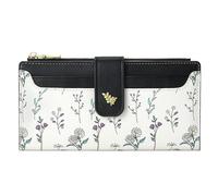 zwxqe Leather Vegan Wallet for Women, Thin Floral Purse with Zipper Coin Pocket, Functional and Stylish for Commuting, Work, Shopping, Dating, Gym, Beach, and Everyday Outings 3.54x7.48x0.59 inches