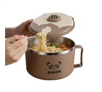 zwxqe Lidded Soup Bowls - Stainless Steel Noodle Bowl, Meal Prep Container for Cooking, Instant Noodle Tool, Kitchen Supply Container with Heat Resistant Silicone Seal, Food Storage Tool for Packing