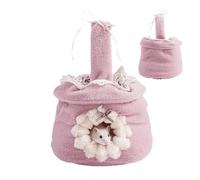 zwxqe Lit pour hamster, furet en peluche douce, nid suspendu avec cordon de serrage, accessoires multifonctionnels pour cage de hamster, petit animal de compagnie, lit pour hamster pour ours doré