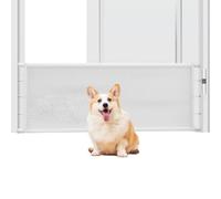 zwxqe Mesh Retractable Dog Gate, Adjustable Indoor Safety Barrier, Wide Stairway Guard with Mesh, Weatherproof Outdoor Protector, Versatile Hallway Divider for Deck and Retractable Porch Fence