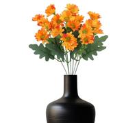 zwxqe Outdoor Artificial Mums, Fade Resistant Faux Flowers with Eucalyptus Leaves, UV Protected Decorative Plants, Realistic Fake Floral Display for Garden Window Cemetery Grave Home Front Yard