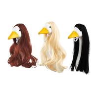 zwxqe Perruques de porche, perruques d'animaux, bouclées, droites, imperméables, 3 pièces robustes, toutes saisons, ensemble de costume de sculpture pour jardin, pelouse, terrasse, cour, décoration