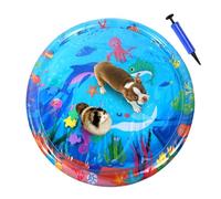 zwxqe Pet Water Sensory Mat, Inflatable Cooling Play Pad, Interactive Toys for Pets, 36.42x36.42 inches Thickened Bed with Pump, Indoor and Outdoor Exercise Mat for Dogs and Cats