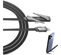 zwxqe Phone Holder Charger Cable- 240w Type C to Type C T Shaped Fast Charging Cord, Invisible Stand Charging Cable for Desk Bed Sofa, Hands Free Viewing While Working Watching TV, Home Office Travel