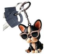 zwxqe Porte-clés bouledogue français 3D, breloque chien en acrylique, pendentif amusant pour animal de compagnie, accessoire de sac élégant, porte-clés léger et robuste pour garçons, filles, amoureux