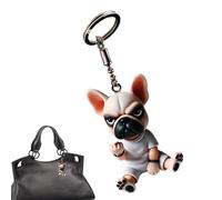 zwxqe Porte-clés bouledogue français 3D, breloque chien en acrylique, pendentif pour animal de compagnie, accessoire de sac élégant, porte-clés léger et robuste pour garçons, filles, amoureux