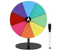 zwxqe Prize Wheel, Spin Tabletop Fortune Prize Wheel with Stand, Colorful Dry Erase Spinner with Smooth Rotation, 12 Slots, Ideal for Party, Housewarming, Wedding, Graduation, Carnival