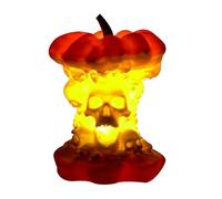 zwxqe Pumpkin Skeleton Lamp - 12" LED Resin Sculpture for Spooky Ambiance, Detailed Skeleton Figurine with Warm Glow, Halloween Ornament for Porch, Yard, Indoor Garden, Desk, and Party Decoration