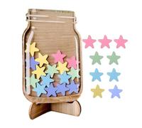 zwxqe Reward Jars Kids | Classroom Reward Jar | Reward Jar with Stars, Personalized Wooden Reward Stars Inspiring Good Behaviour Learning Reward Jar for Kids, Home, School