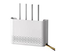 zwxqe Router Storage Box, Wall Mounted Router Organizer, No Punching Design, Space Saving WiFi Rack, Sturdy and Modern Style, for Living Room, Bedroom, Apartment Small and Large White