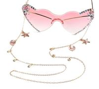 zwxqe Sangle de chaîne de lunettes - Longueur réglable de 75 cm, support de lunettes pour un usage quotidien, cordon élégant en coquillage d'étoile de mer avec boucles sécurisées, cordon tour de cou