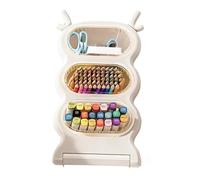 zwxqe Stationary Desk Organizer, 3 Compartment Tilted Pencil Organizer, Compact and Space Saving Makeup Lipstick Holder, Office Desk Accessories for Student Teacher Women Home School Dorm Marker