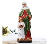 zwxqe Statue de Sainte Anne, sculpture de Sainte Anne avec Marie, statue de sainte Anne en résine, statue religieuse de collection, statue décorative de Sainte Anne et Marie, statue d'art religieux en