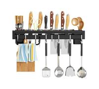 zwxqe Support mural pour couteaux, ustensiles de cuisine | Porte-couteaux mural multifonction sans installation de poinçonnage avec crochet pour ciseaux, fourchettes, baguettes
