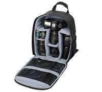 zwxqe Travel Camera Backpack, Photographers Storage Bag, Multi-Functional Dslr Organizer Pouch, Padded Zipper Compartments, Adjustable Dividers, Waterproof Exterior, Breathable Straps