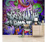 ZWYHYP Papier Peint Photo Graffiti Grande Fresque Murale 3D Peinture Murale, Étude De Fond De Salon Décoration D'Intérieur 300cm×210cm(LxH)