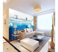 ZWYHYP Papier Peint Photo Piscine Grande Fresque Murale 3D Peinture Murale, Étude De Fond De Salon Décoration D'Intérieur 300cm×210cm(LxH)