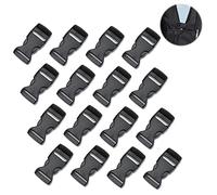 ZWZNBL 16 pièces de boucles de sangle de 20 mm de large, boucles de remplacement en plastique noir, boucles de sac à dos, boucles à clip, adaptées aux attaches de ceinture de bagages à boucle. KK1