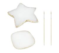 ZWZNBL 2pcs Nail Art Palette avec 2pcs Manche en Bois Liner Palette Résine Nail Art Présentoir Nail Art Outils Manucure Nail Art Fournitures DIY Peinture blanc