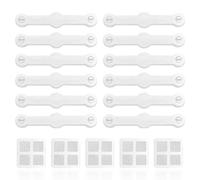 ZWZNBL Lot de 12 Boucles Fixation pour fenêtre d'écran 5 Autocollants réparation d'écran, Pas perçage ou Serrage requis, moustiquaire et Anti-moustiques écrans Anti-Insectes. SCK