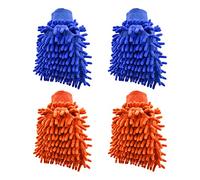 ZWZNBL Lot de 4 gants en microfibre pour voiture, bonne absorption, élimine la poussière, peuvent être utilisés pour le nettoyage et le polissage de la voiture, doux, lavable en machine