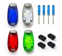 ZWZNBL Lot de 4 lumières de sécurité à Clipser pour Course de Nuit, Alpinisme, Cyclisme (Rouge, Blanc, Bleu, Vert)