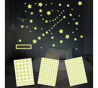 ZWZNBL Lot de 452 autocollants phosphorescents en forme d'étoile galactique noire pour chambre d'enfant, salon