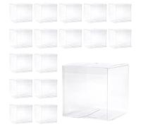 ZWZNBL Lot de 50 boîtes en plastique transparent pliables et carrées, pour bonbons, biscuits au chocolat, conviennent pour des mariages, fêtes, anniversaires, 5 x 5 x 5 cm