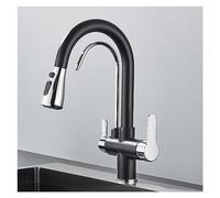ZX PHD2Z Robinet de cuisine avec pulvérisateur à 360° - Filtre à eau à 3 voies - Design moderne pour une utilisation facile - Décoration d'intérieur élégante et anti-fuite