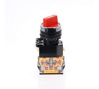 ZXAOMMBEA Commutateur encodeur 1 pièces 22mm sélecteur autobloquant 1NO1NC 2 Positions commutateurs rotatifs DPST 4 vis 10A400V Bouton d'alimentation Interrupteur Marche/arrêt(Rosso)