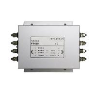 ZXAOMMBEA Filtre d'alimentation triphasé à Quatre Fils 220 V purificateur Anti-interférence FT420-6 10 20 30 A Interface de Boulon(FT420-50 50A)