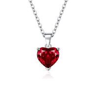 Zxarunas Collier Women's Necklace Heart-shaped Pendant Necklace Heart Inlaid Zircon Clavicle Chain Is a Suitable Female Jewelry Gifts Collier femme(Red diamond)