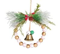Zxarunas Couronnes décoratives Lot de 2 couronnes de Noël décoratives, couronne de cloches for porte d'entrée, couronne de porte de Noël for murs, fenêtres, décoration de Noël couronne(Gold)