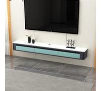 Zxarunas Fully Assembled Floating TV Stand Wall Mount TV Console with Doors Under Shelf for Living Room Bedroom(Blauw,140cm)