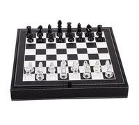 Zxarunas Jeu d'échecs en cristal noir et blanc, 2 reines supplémentaires et échiquier de 33,5 cm. Jeux d'échecs for enfants et adultes.