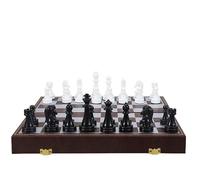 Zxarunas Jeu d'échecs et de dames 2 en 1 for adultes, jeu de société de luxe for la maison et le bureau, cadeau haut de gamme for les amateurs d'échecs.