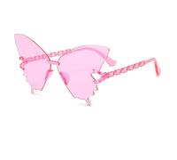 Zxarunas Lot de 2 lunettes de soleil sans monture, couleur bonbon, en forme de papillon, idéales for la photographie de rue, les voyages, les fêtes, les cadeaux(Roze)