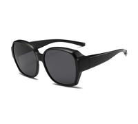 Zxarunas Lunettes de soleil myopes, protection solaire et UV, unisexes, adaptées à la conduite, à l'alpinisme et aux voyages d'agrément(Bright black+gray)