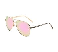 Zxarunas Lunettes de soleil polarisées à branches à motifs Lunettes de soleil à protection UV Un beau cadeau for les parents et les amis(Gold+Sakura Pink)