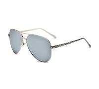 Zxarunas Lunettes de soleil polarisées à branches à motifs Lunettes de soleil à protection UV Un beau cadeau for les parents et les amis(Silver+Mercury Silver)