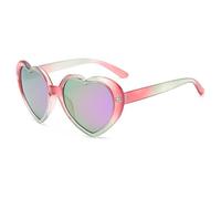 Zxarunas Lunettes de soleil polarisées en forme de cœur Lunettes de soleil de personnalité de rêve adaptées aux cadeaux à la mode for les parents et les amis(Light green+purple)